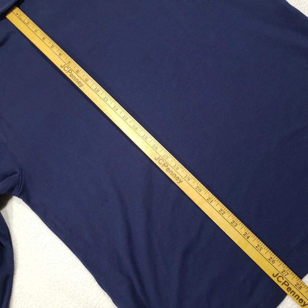 Banana Republic Polo Shirt Men XL Navy Blue Long Sleeve Cotton Jersey Embroider